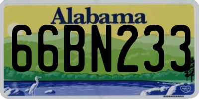 AL license plate 66BN233