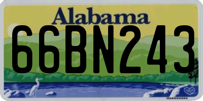 AL license plate 66BN243
