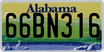 AL license plate 66BN316