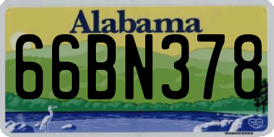 AL license plate 66BN378