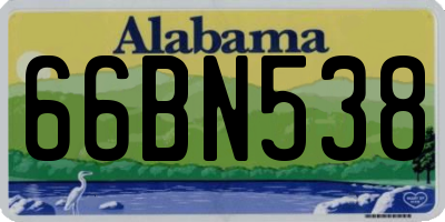 AL license plate 66BN538