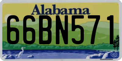 AL license plate 66BN571