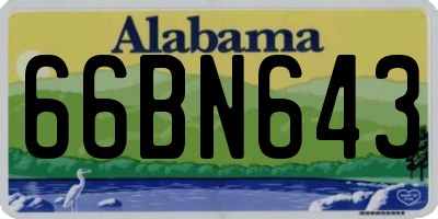 AL license plate 66BN643