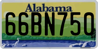 AL license plate 66BN750