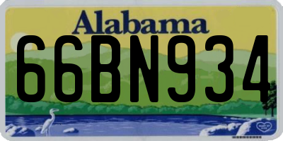 AL license plate 66BN934
