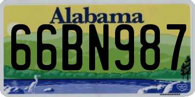 AL license plate 66BN987