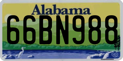 AL license plate 66BN988