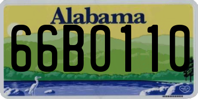 AL license plate 66BO110