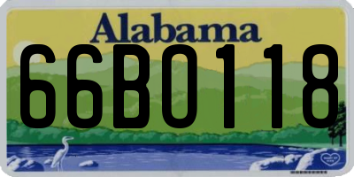 AL license plate 66BO118
