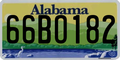 AL license plate 66BO182