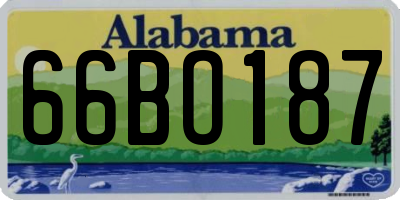 AL license plate 66BO187