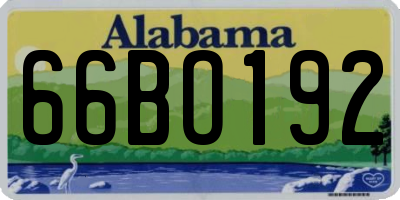 AL license plate 66BO192