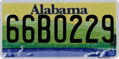 AL license plate 66BO229
