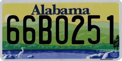 AL license plate 66BO251