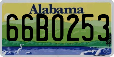 AL license plate 66BO253