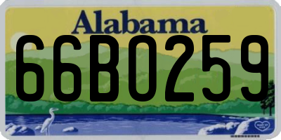 AL license plate 66BO259