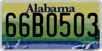 AL license plate 66BO503