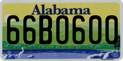 AL license plate 66BO600