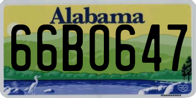 AL license plate 66BO647