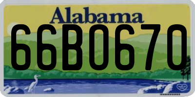 AL license plate 66BO670