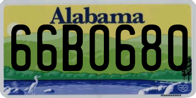 AL license plate 66BO680