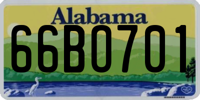 AL license plate 66BO701