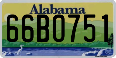 AL license plate 66BO751