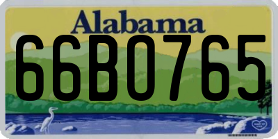 AL license plate 66BO765