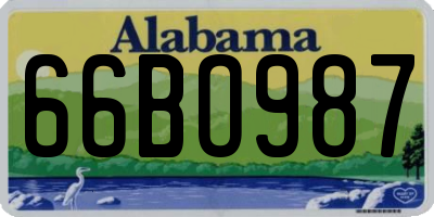 AL license plate 66BO987