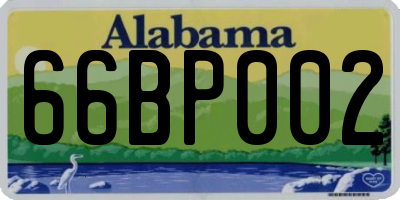 AL license plate 66BP002
