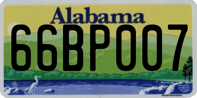 AL license plate 66BP007