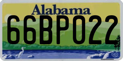 AL license plate 66BP022