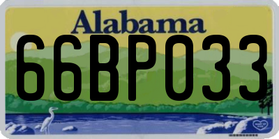 AL license plate 66BP033