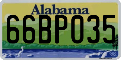 AL license plate 66BP035