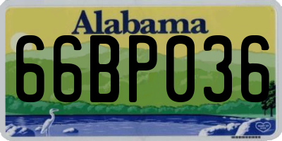 AL license plate 66BP036