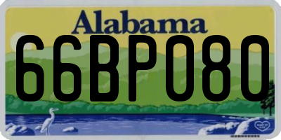 AL license plate 66BP080
