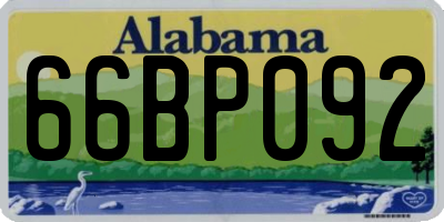 AL license plate 66BP092