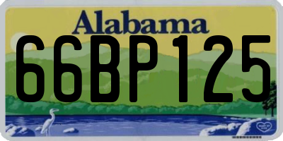 AL license plate 66BP125
