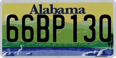 AL license plate 66BP130