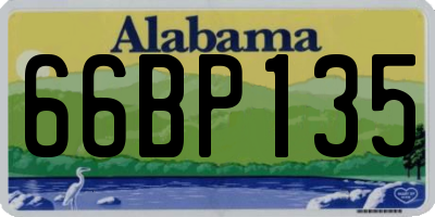 AL license plate 66BP135