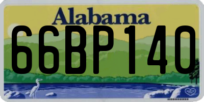 AL license plate 66BP140