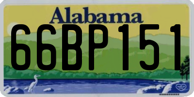 AL license plate 66BP151