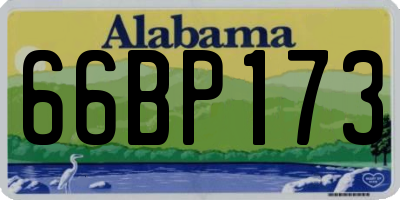 AL license plate 66BP173