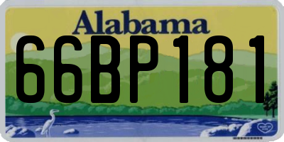 AL license plate 66BP181
