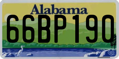 AL license plate 66BP190