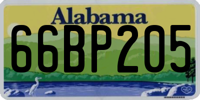 AL license plate 66BP205