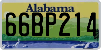AL license plate 66BP214