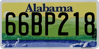 AL license plate 66BP218