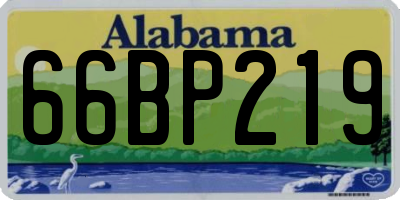 AL license plate 66BP219