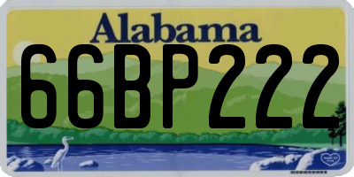 AL license plate 66BP222